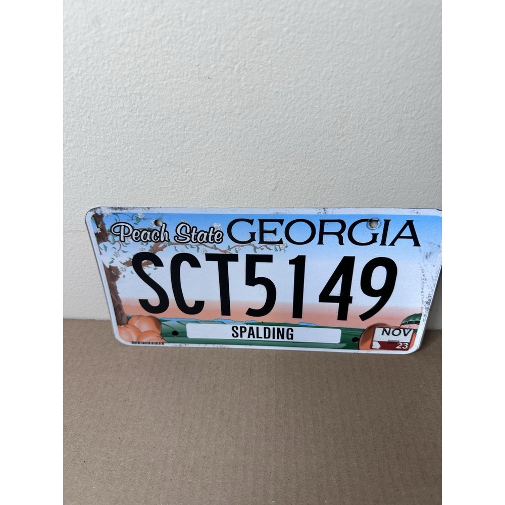 Georgia License Plate Spalding County Peach State SCT5149 Automobilia